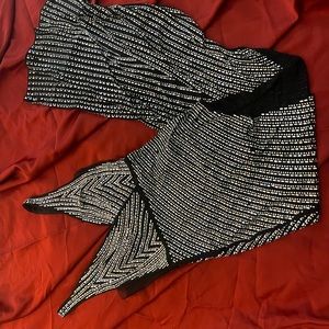 Banjul Elegant Black Sequin High Slit Gown